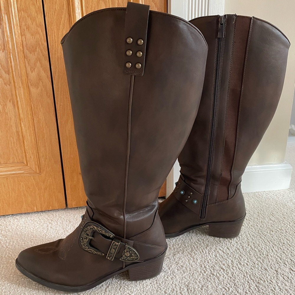 Western-Style Tall Boots - Size 9